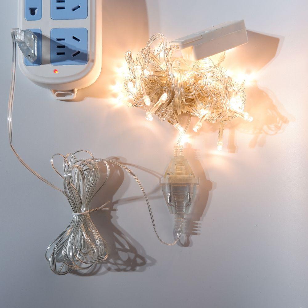 QUINTON Power Extension Cord Outdoor For Holiday Christmas Lights LED String Light Fairy Lights 3M 5M Transparent Extension Cable