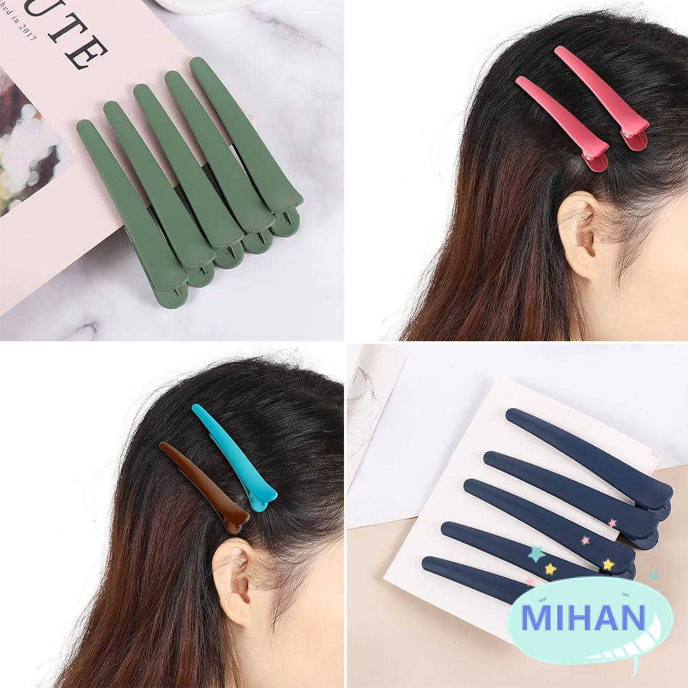 Bộ 5 kẹp tóc mỏ vịt màu trơn thích hợp cho salon chuyên nghiệp và tại nhà