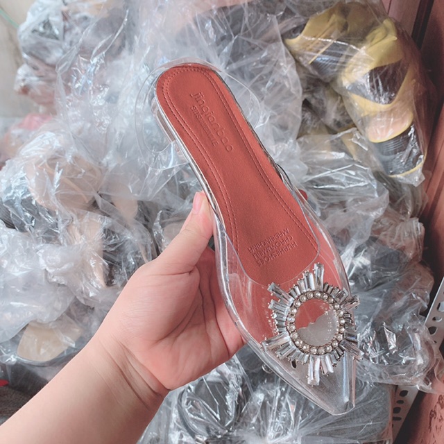 Guốc quai trong hoa đá quai hậu Gót 2p trong hàng Quảng Châu cao cấp full box