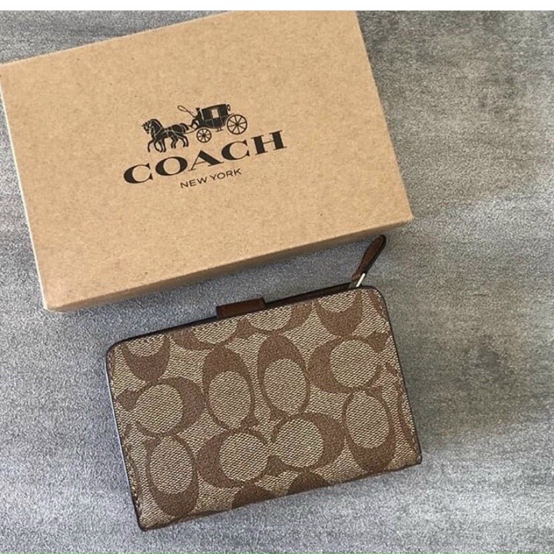 Ví Coach da thật pha canvas hàng đẹp