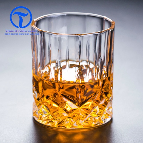 Bộ 6 ly thủy tinh cao cấp hoa văn Jim Beam Whiskey Glass 350ml hàng nhập thiết kế sang trọng