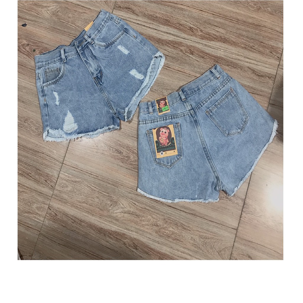 Quần short jean nữ LAI BẦU TUA PHỐI RÁCH 4 NHỎ sj-9m55