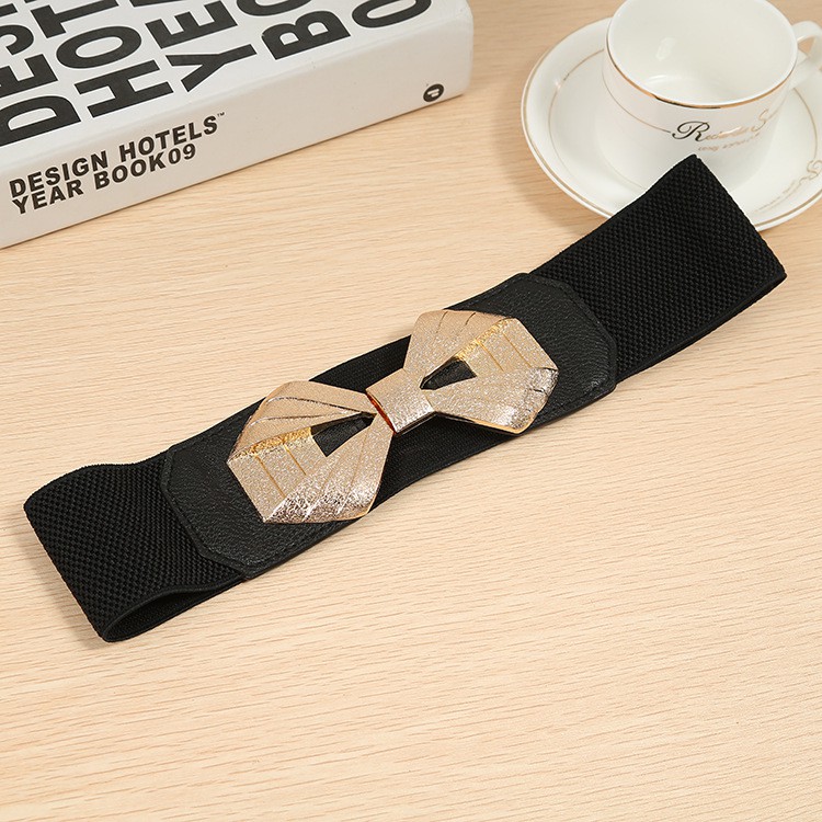 Belt váy hình nơ mạ vàng 6cm H34