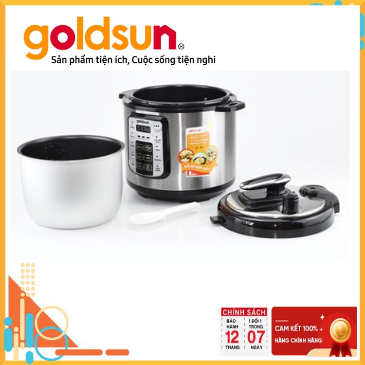 Nồi áp suất điện đa năng GOLDSUN CD4701, dung tích 6 lít, bảo hành 12 tháng, đổi mới trong 07 ngày đầu