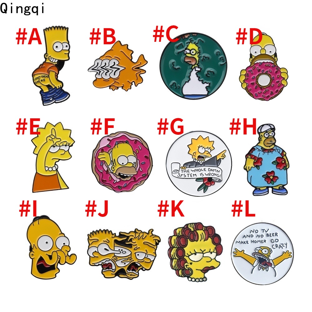 Ghim cài áo Miss Zoe hình nhân vật hoạt hình The Simpsons vui nhộn