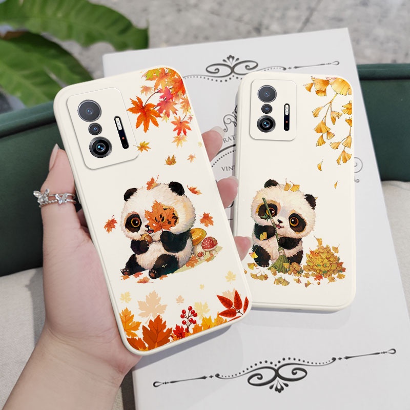 Bao Da Điện Thoại Hình Gấu Trúc Hoạt Hình Cho xiaomi mi 13t 12t 11t 10t pro lite mi 9t pro Ốp