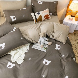 Set 4 Món Bộ Ga Gối Poly Nhập Cao Cấp_Mẫu GẤU NÂU