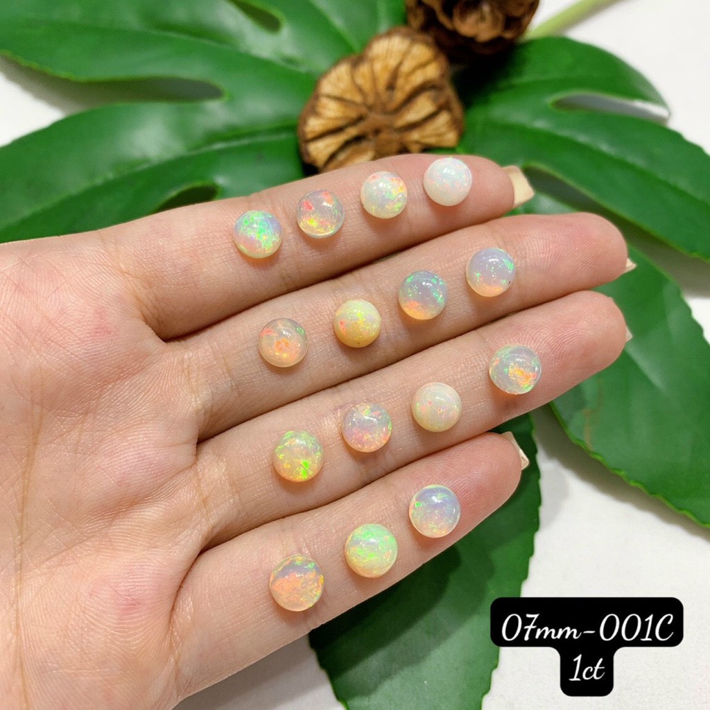 Mặt Opal Trắng Sữa Hình Tròn Vừa Cập Bến Nhiều Size 7-10mm