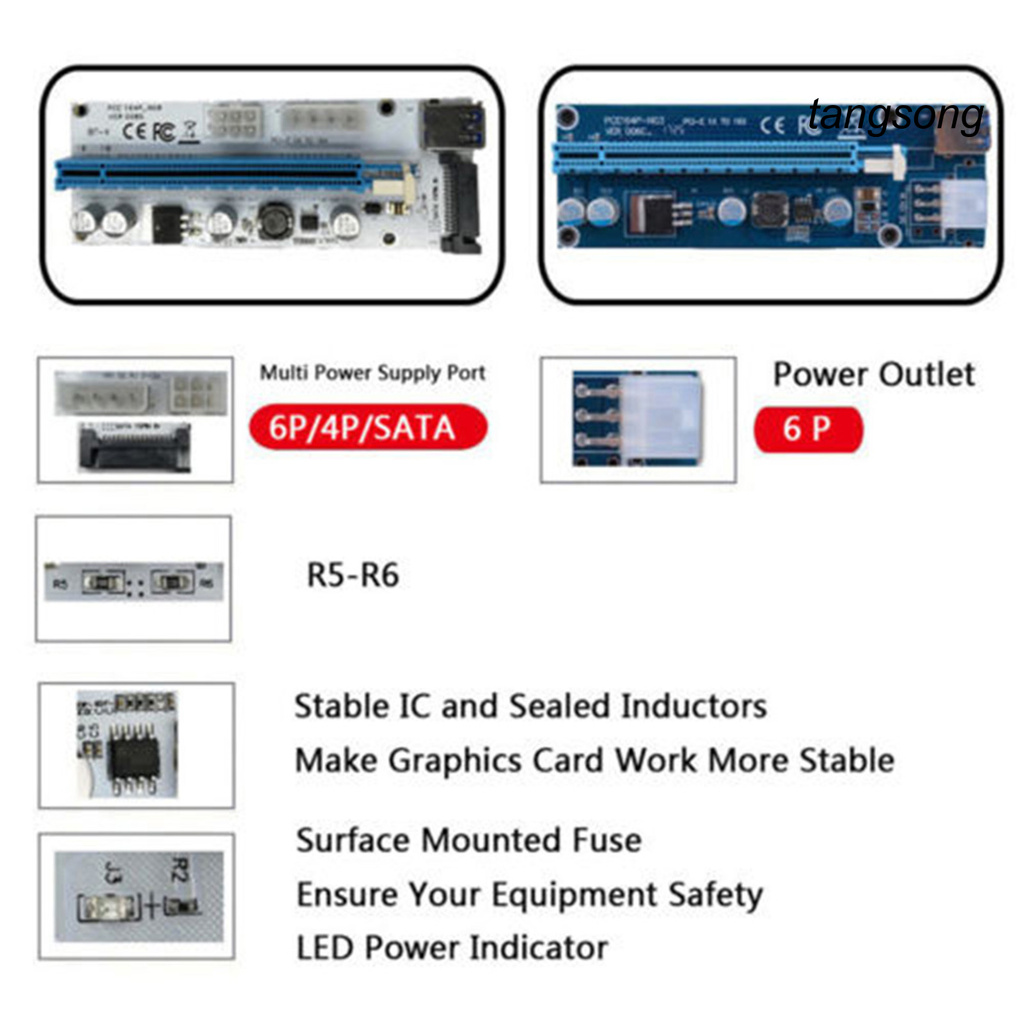 SATA Card Mở Rộng Ts-Usb 3.0 Pci-E Express 1x Sang 16x