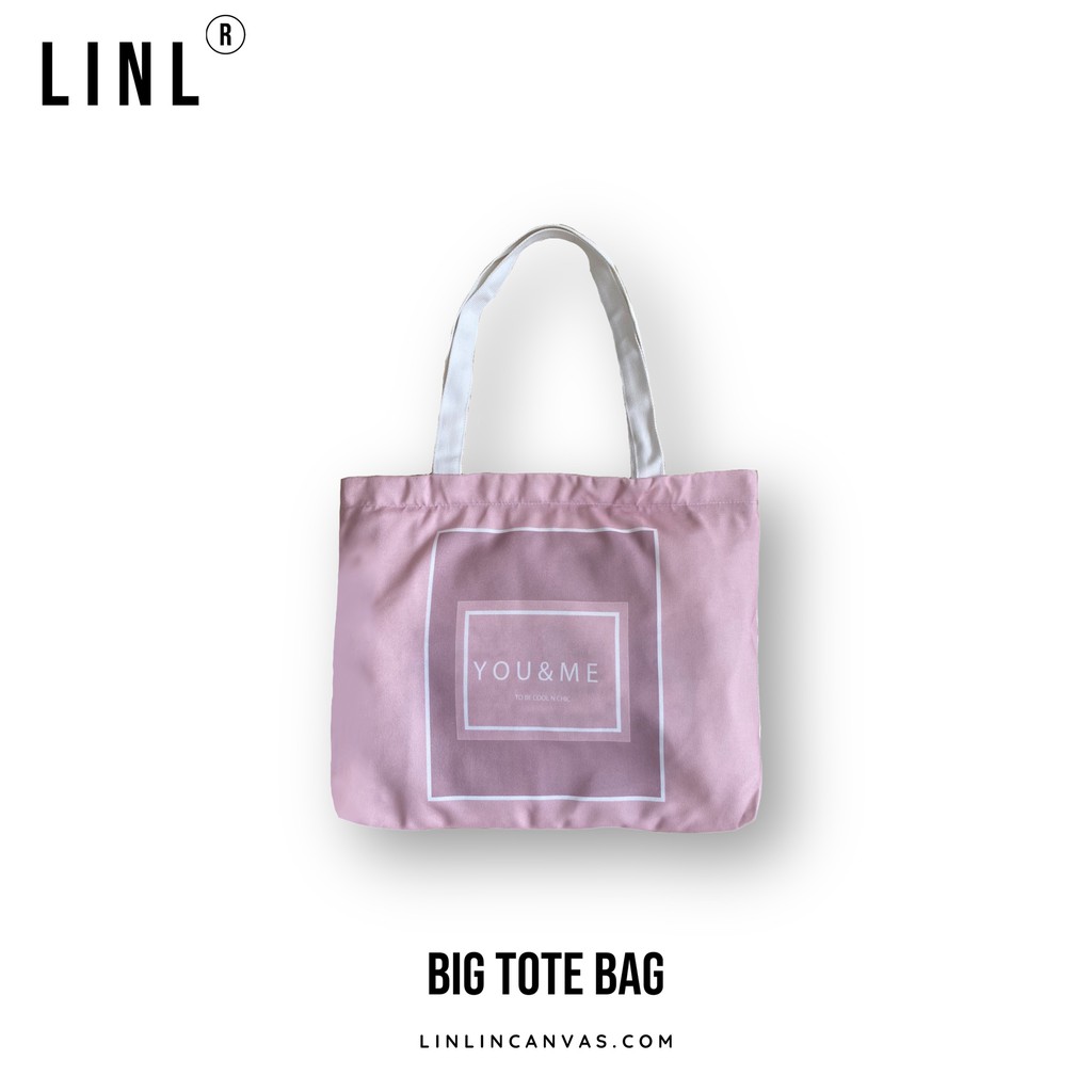 [Mã WABRWB15 giảm 15% đơn 150k] Túi tote lớn nền trắng họa tiết - LINLINCANVAS