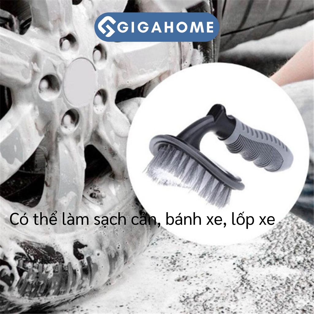 Chổi Cọ Rửa Vành Xe Ô Tô, Xe Máy GIGAHOME Lông Mềm, Tay Cầm Cong 8681