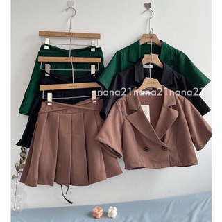 Set áo croptop và chân váy