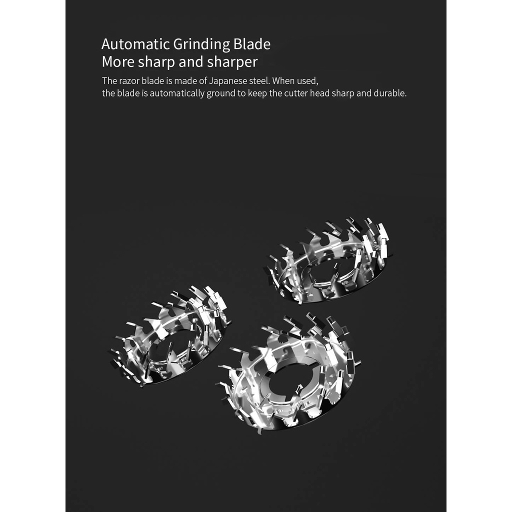 Đầu Máy Cạo Râu Điện Màu Đen Kèm Lưỡi Dao Thay Thế Enchen