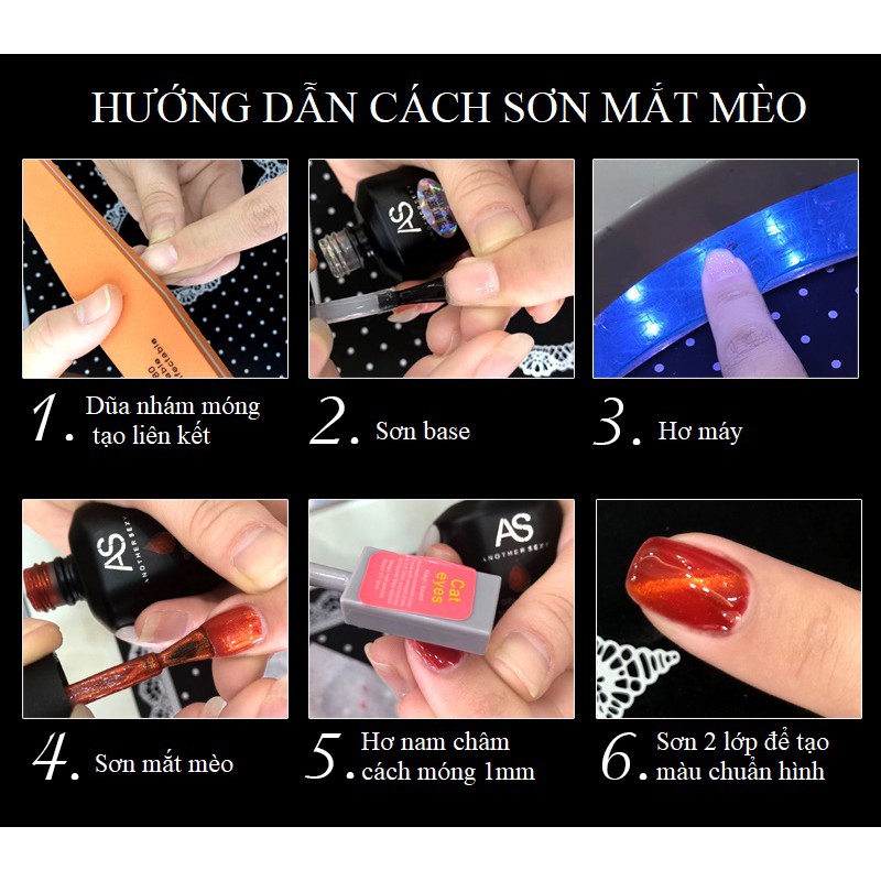 Sơn gel AS - mắt mèo 3D hồng mã DM