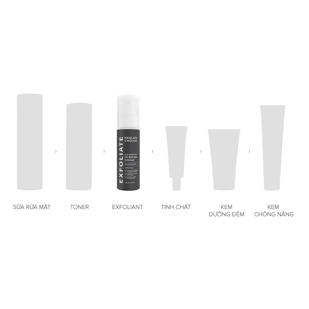 Tẩy da chết hóa học dạng gel Paula's Choice Skin Perfecting 2% BHA Gel Exfoliant 100ml cho da dầu và hỗn hợp - 2040