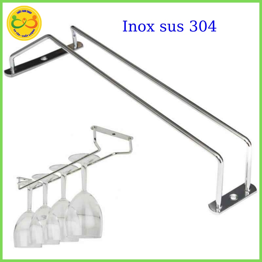 Giá Treo Ly Rượu Vang Chất Liệu Inox TA07, Thích Hợp Gắn Giá Kệ Trang Trí, Giá Kệ Rượu Vang