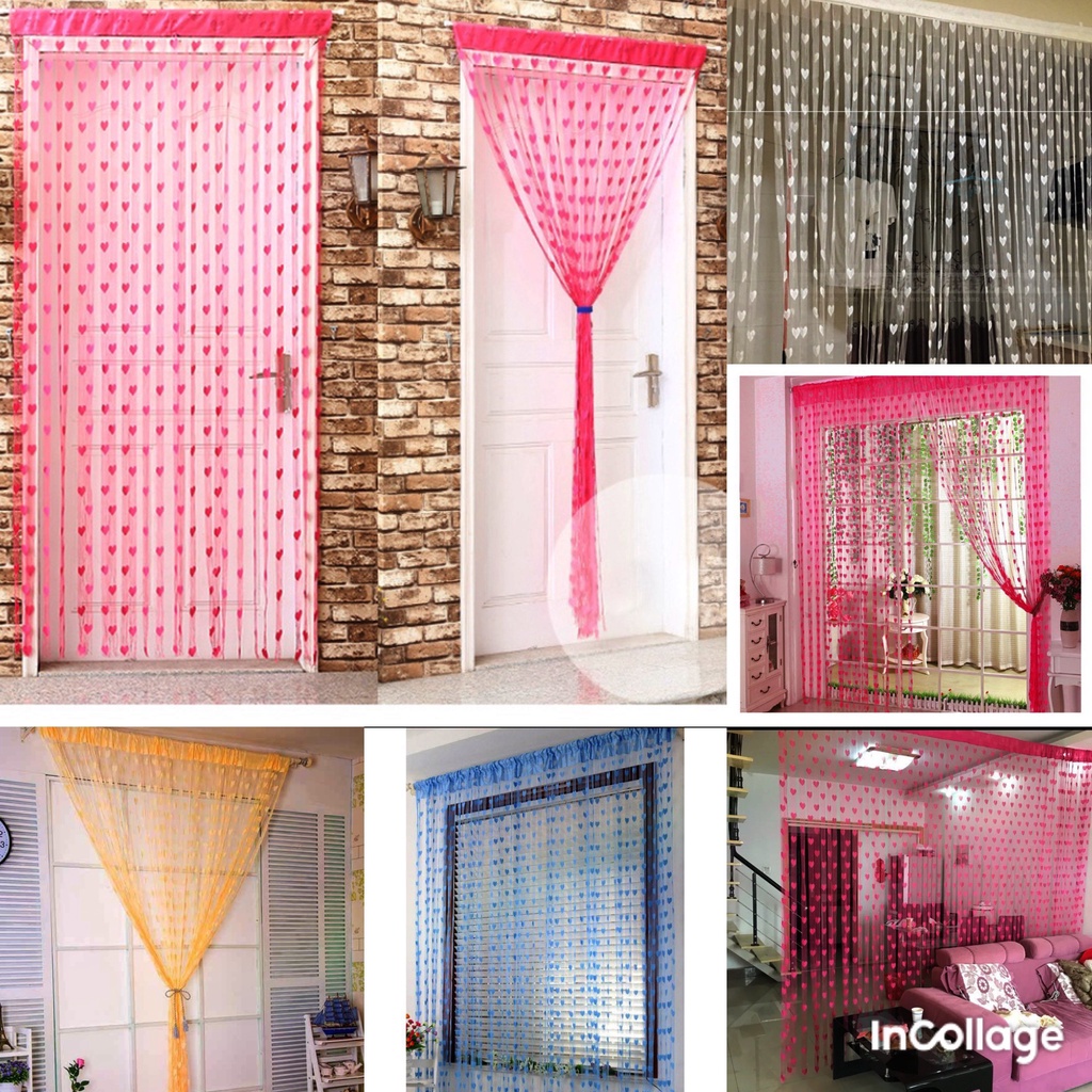 Rèm sợi hình trái tim decor nhà cửa,tiệc cưới, cửa hàng siêu đẹp