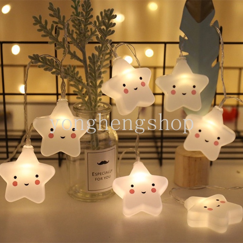 Dây Đèn LED 10 Bóng Hình Trăng Sao Đám Mây Dễ Thương Sáng Tạo Trang Trí Tiệc