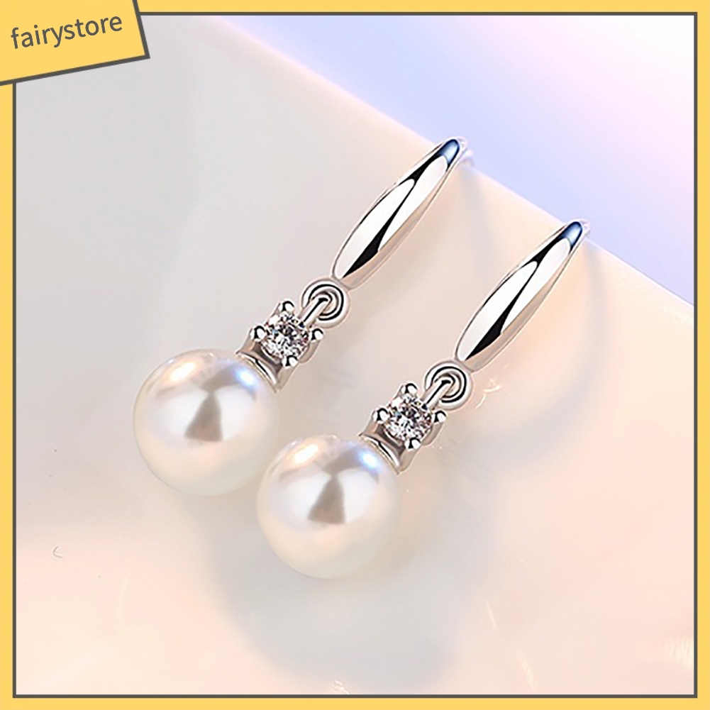 Khuyên Tai Dạng Móc Đính Ngọc Trai Nhân Tạo Kiểu Dáng Thời Trang