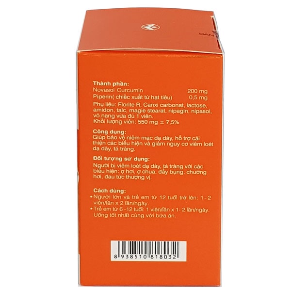 NovaCurmin - Hỗ trợ làm giảm các triệu chứng viêm loét dạ dày, hành tá tràng