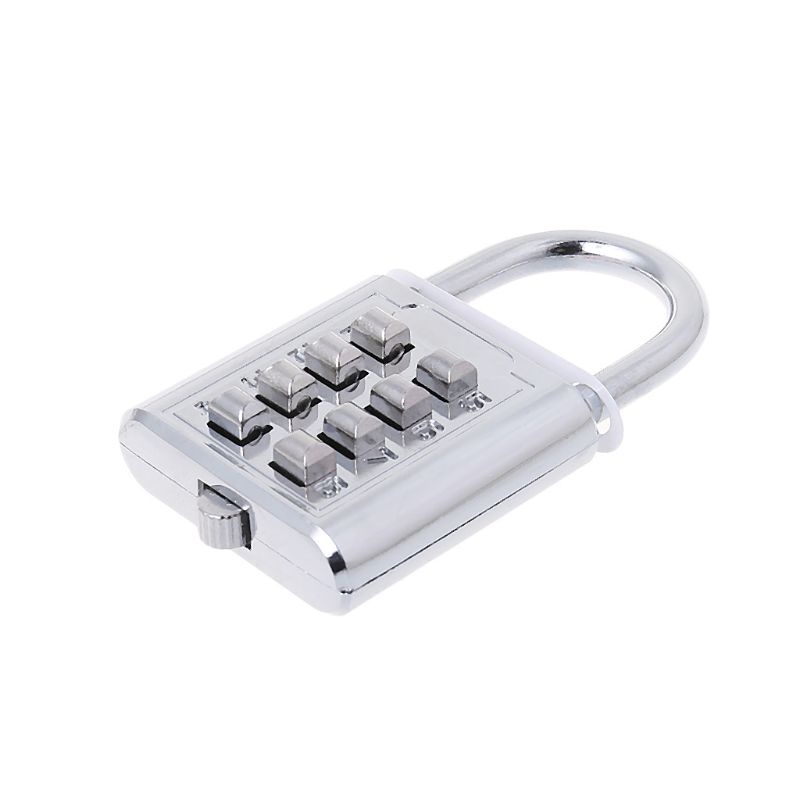 PCF* 4 Digit Silver Push Button Combination Number Luggage Lock Padlock Travel Code