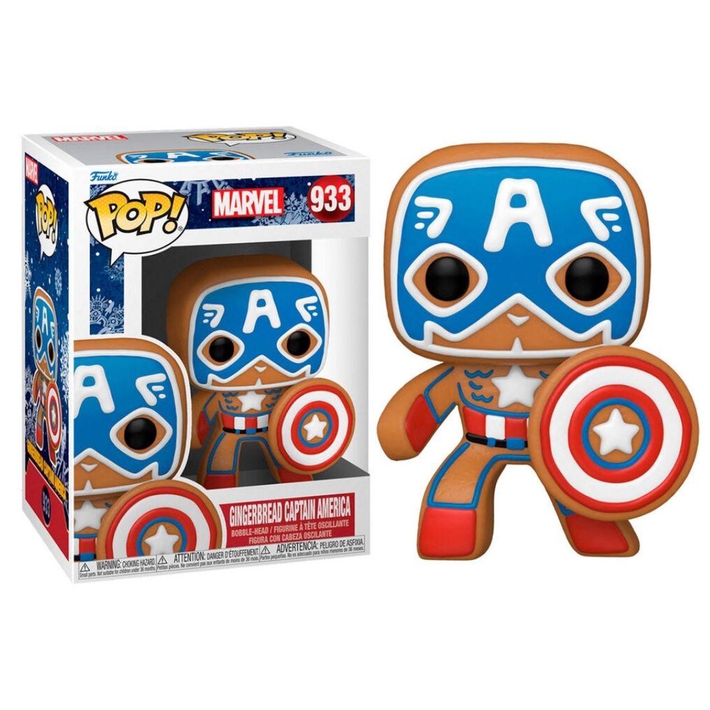 Mô hình Marvel Captain America 10cm 933 Gingerbread Funko Pop Mô hình tĩnh Nhựa PVC CHÍNH HÃNG MỸ MVFKP02