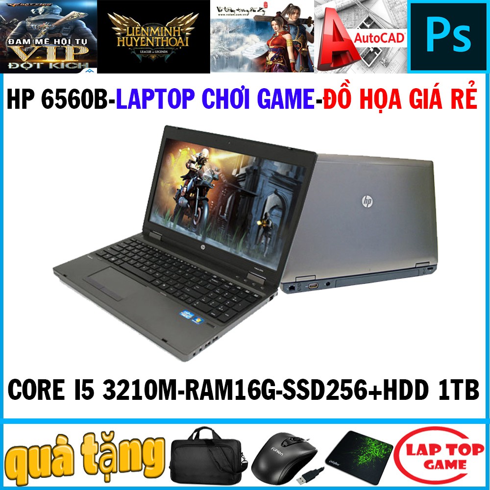 laptop chơi game giá rẻ HP 6560B CORE i5 2450M- laptop cũ chơi game đồ họa cơ bản