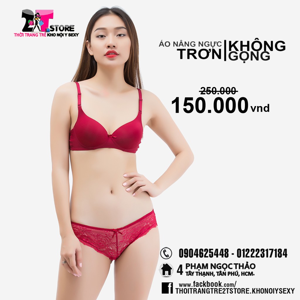 Áo Nâng Ngực Cotton Không Gọng Trơn (Đỏ)