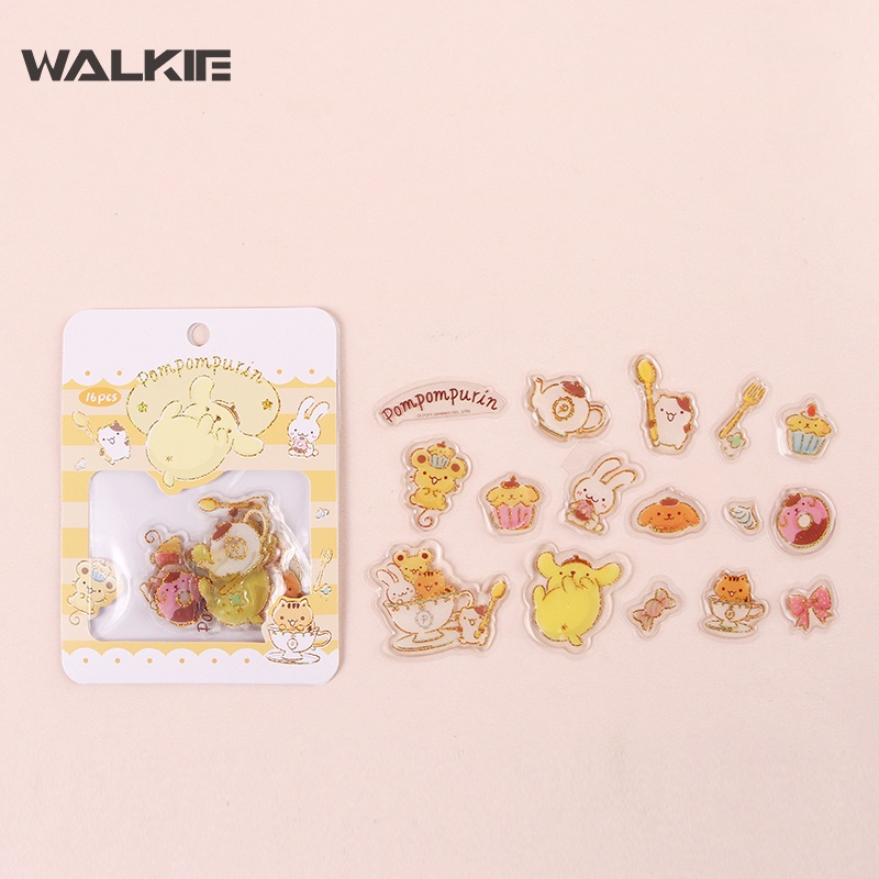 Túi 16/48 Nhãn Dán Họa Tiết Hoạt Hình Melody Cinnamoroll Kuromi Đáng Yêu Bằng PVC DIY