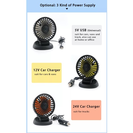 360° Quạt điều hoà 12V / 24V Điều Hòa Không Khí Tốc Độ Cao Có Thể Xoay Được Dành Cho Xe Hơi