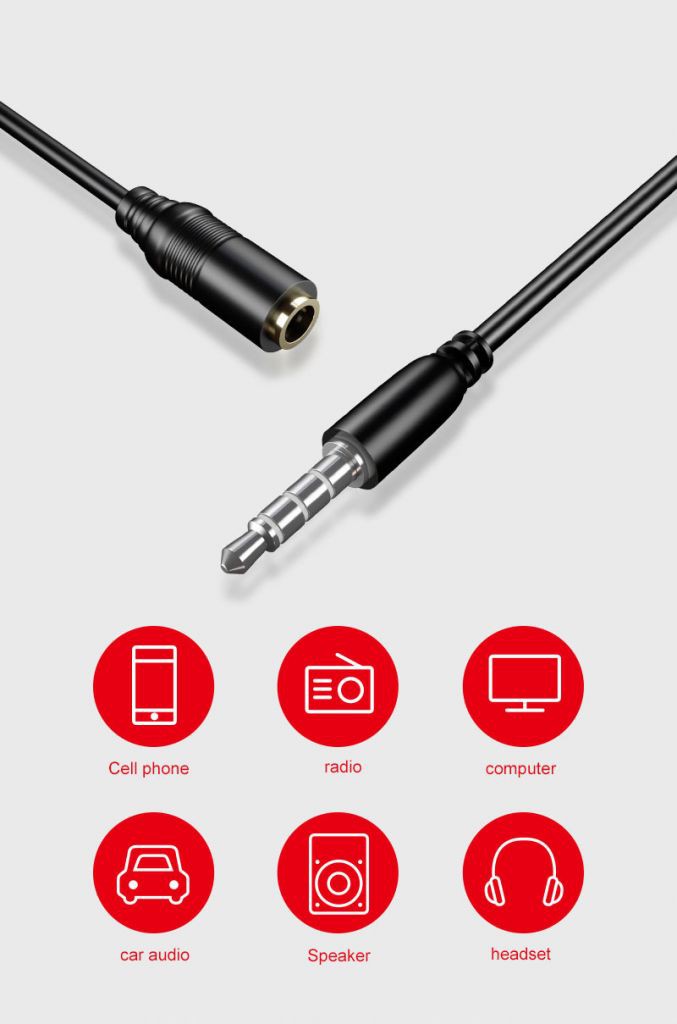 ★ Public to female audio cable headphone 3.5mm earphone extension cable 0.75m Aux line Car audio extension cable ★Electron