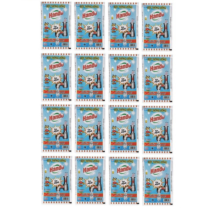 Bộ 16 Gói Bột thông cống cực mạnh 100g nội địa Hando (xanh)