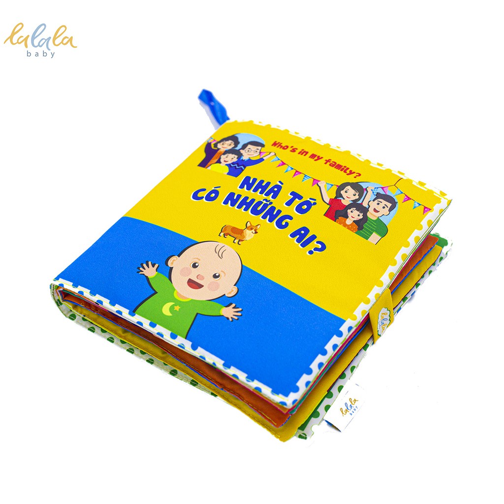 Đồ chơi Sách vải đa tương tác thương hiệu Lalala Baby nhiều chủ đề, kích thước lớn 18x18cm