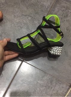 Sandal gót đính đá