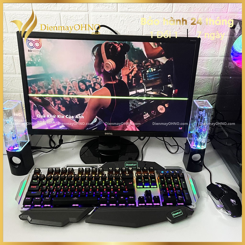 Bàn Phím Cơ Gaming Chơi Game BOSSTON MK915 LED RGB Bàn Phím Máy Tính Có Dây PC LED 105 Phím - Điện Máy OHNO