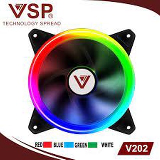 Fan case 12cm vsp - v202b led rgb cầu vồng 2 mặt