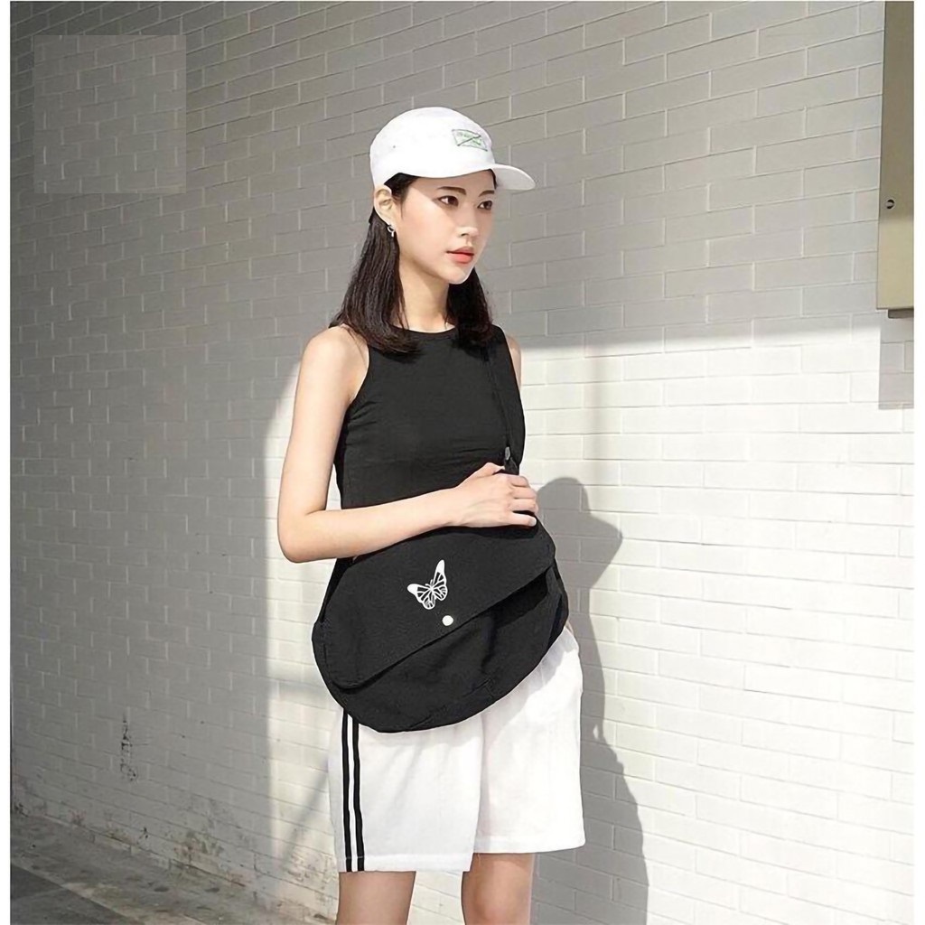 Túi tote vải canvas Nữ unisex cao cấp đựng đồ đi học, đi chơi thêu hình con bướm nhỏ dễ thương Hàn Quốc giá rẻ