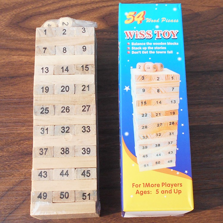 Đồ chơi rút gỗ Wish Toy LOẠI NHỎ cho bé 54 thanh