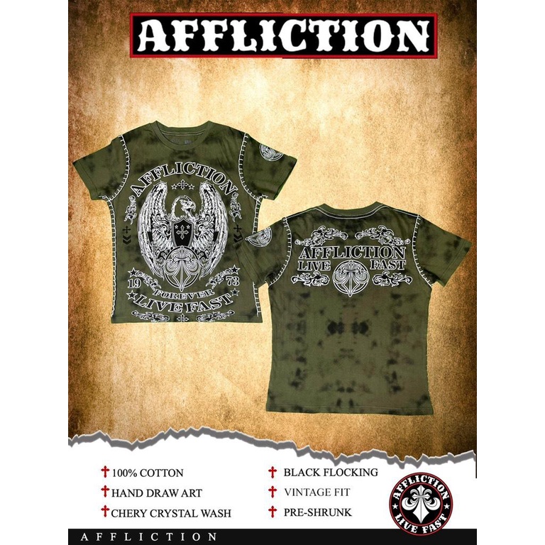 Áo Affliction đại bàng bông lúa cao cấp