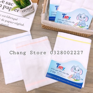 Sét 2 khăn gạc tắm cao cấp 3 lớp Fany, khăn xô tắm fany