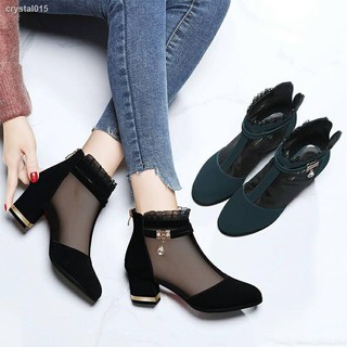 Đôi Bốt Gót Vuông Cao Thời Trang Cho Nữ