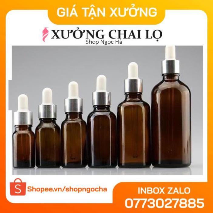 Lọ Chiết Serum ❤ GIÁ TỐT NHẤT ❤ Lọ đựng tinh dầu 30ml Dày bóp giọt Khoen Bạc chiết serum , phụ kiện du lịch