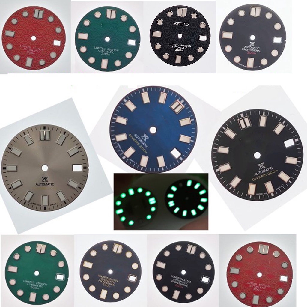 3c Đồng Hồ Phát Quang Họa Tiết Mặt Trời Cho skx007 small mm abalone nh35