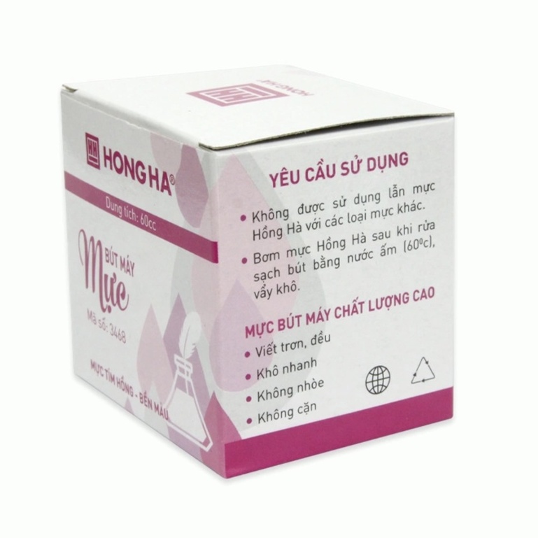 Mực Bút Máy Hồng Hà 3468 - Màu Tím Hồng (60cc)