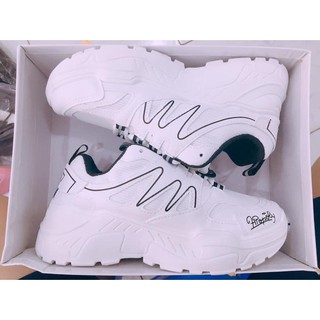 Giày Sneaker  Nữ Hàn Quốc Trắng Vạch Đen