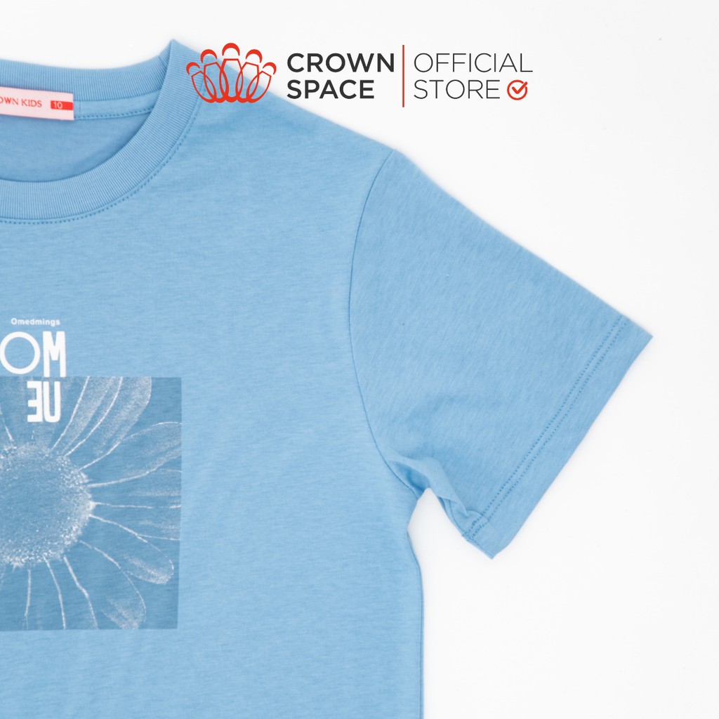 Áo Phông Hoa Cúc Xanh Pastel Cho Bé Trai Crown Kids Fashion TShirt Vải Cotton Thoáng Mát Từ Size 8-13 CKGS2110913.BL