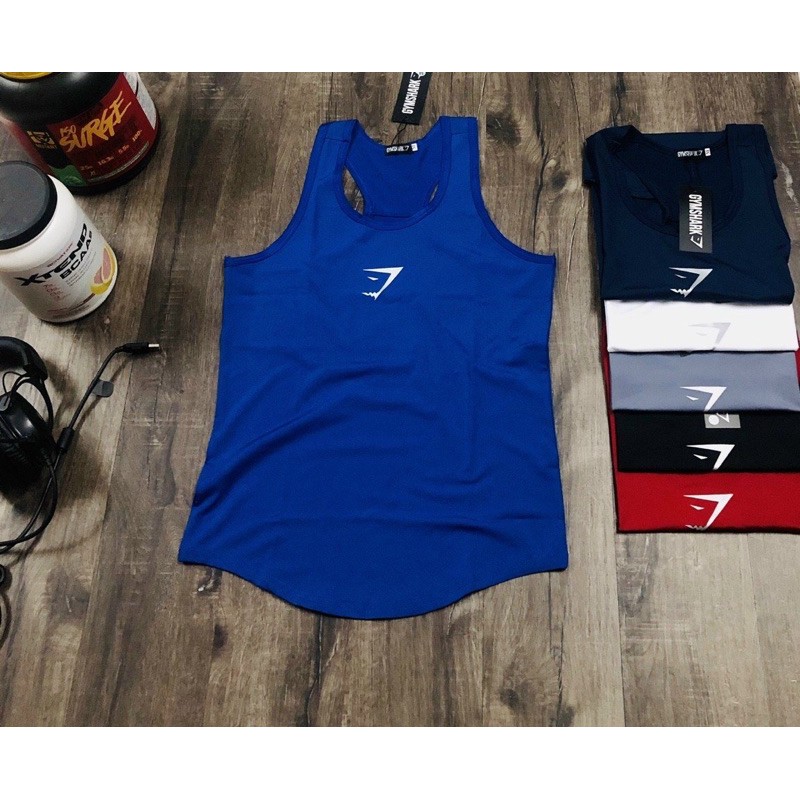ÁO BA LỖ GYMSHARK VẢI THUN POLLY - ÁO TANKTOP TẬP GYM NAM - dogymnambenbenz chuyên đồ tập gym nam - xưởng may đồ gym nam