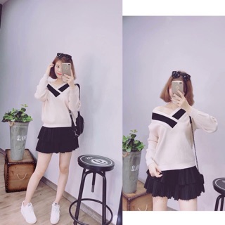 áo len cổ tim hàng qcl1 chất đẹp