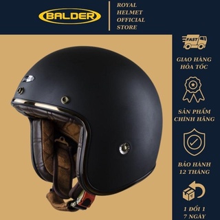 Mũ bảo hiểm 3/4 balder light đen nhám