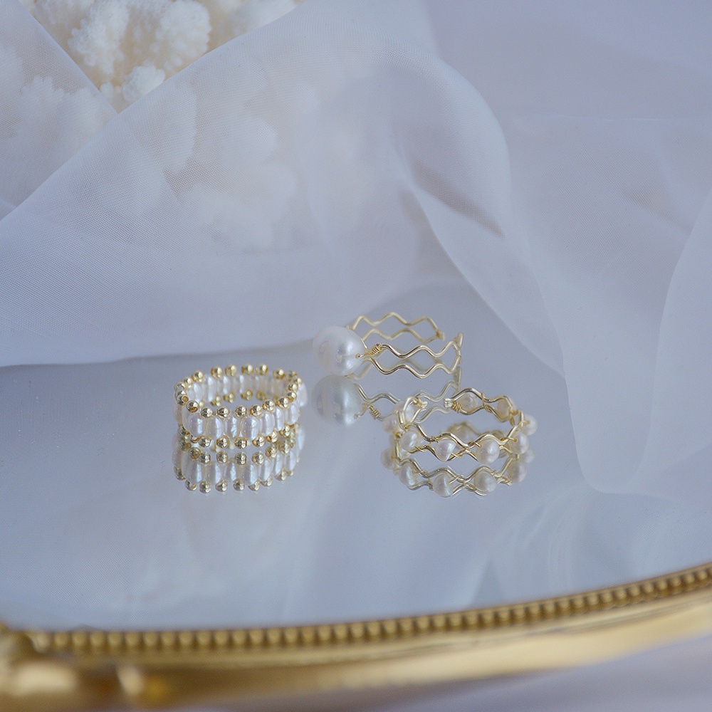 Nhẫn Hở 14k Đính Ngọc Trai Thời Trang Thanh Lịch Cho Nữ